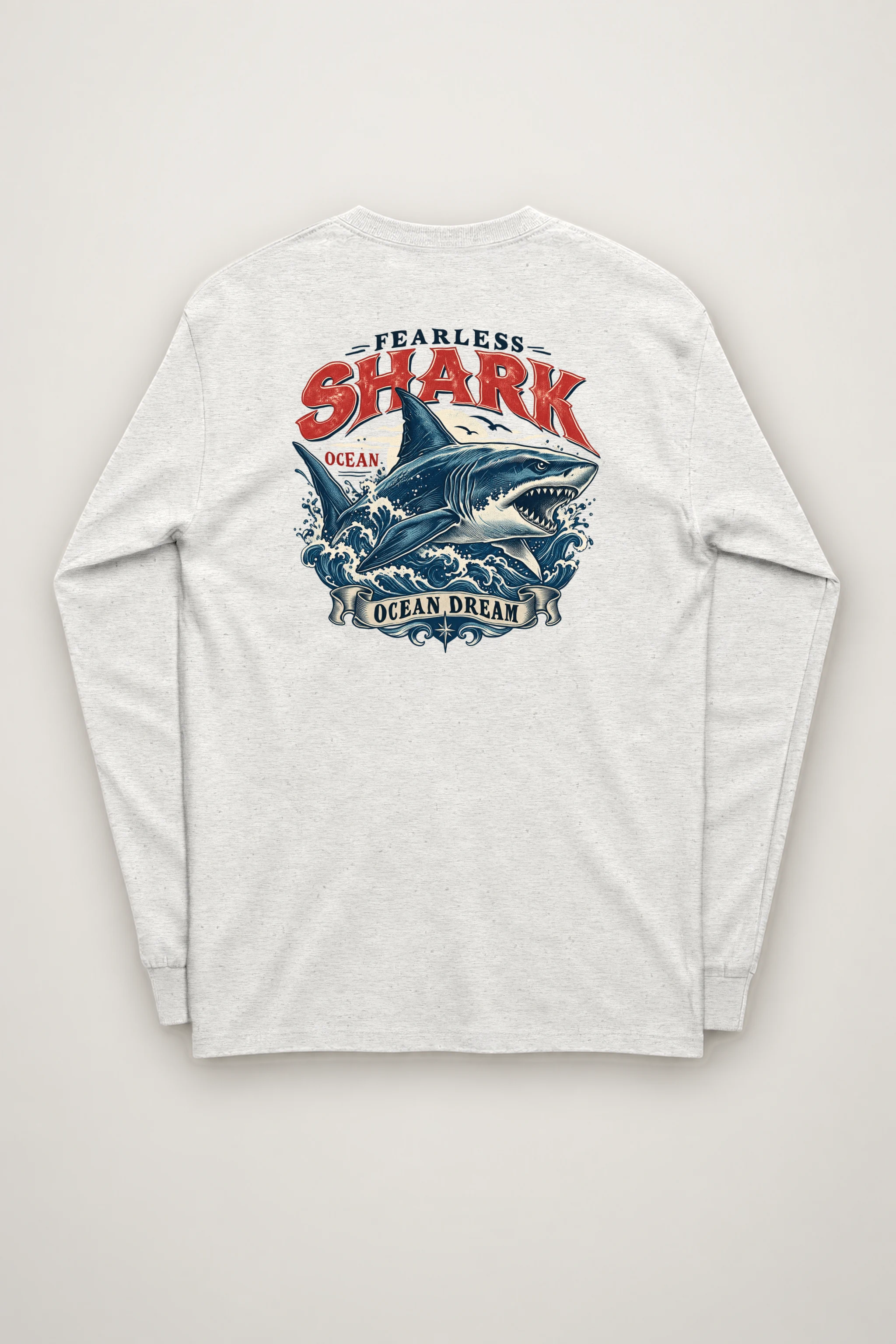 "Fearless Shark Ocean" Unisex Longsleeve T-shirt
