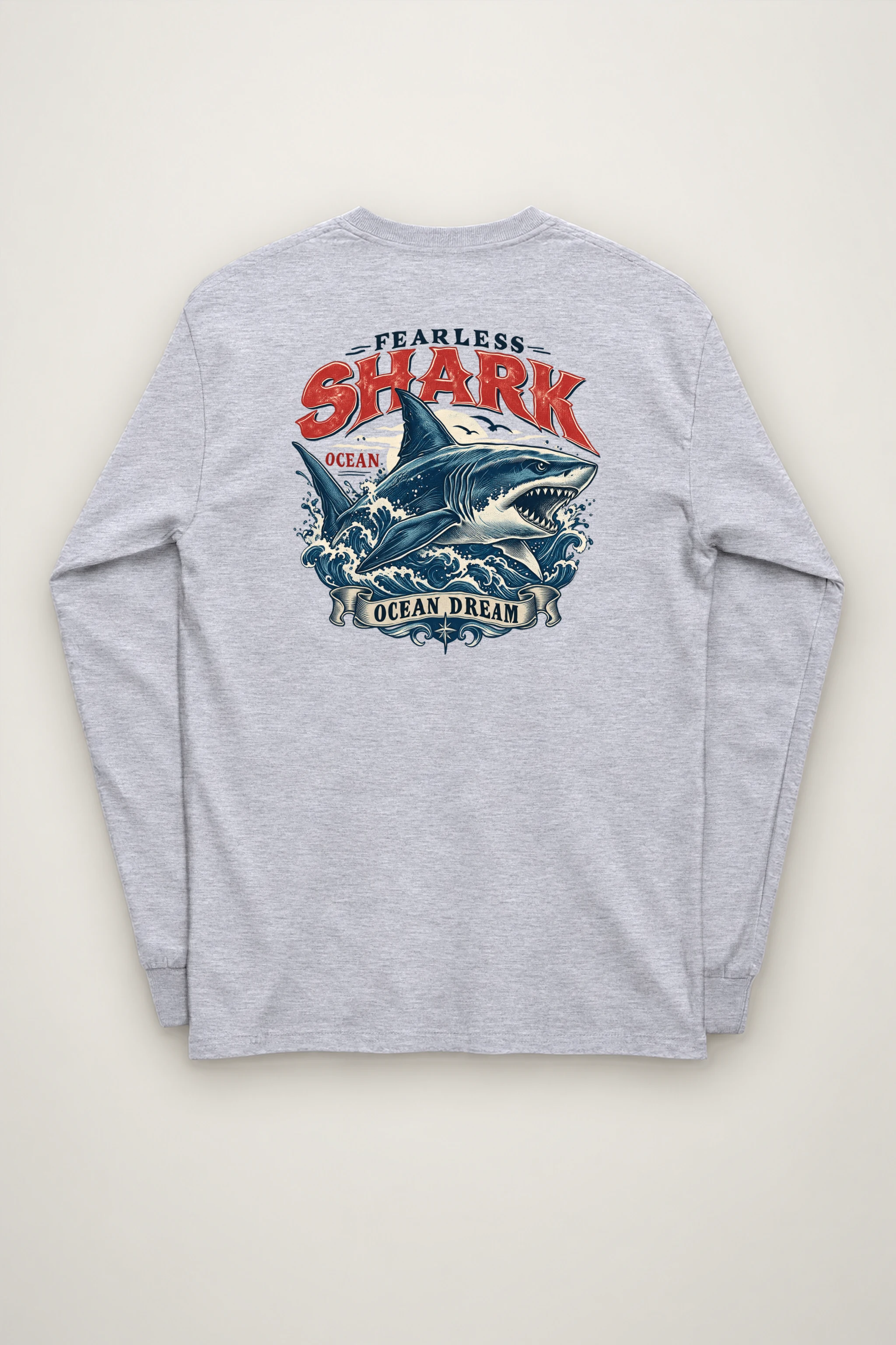 "Fearless Shark Ocean" Unisex Longsleeve T-shirt
