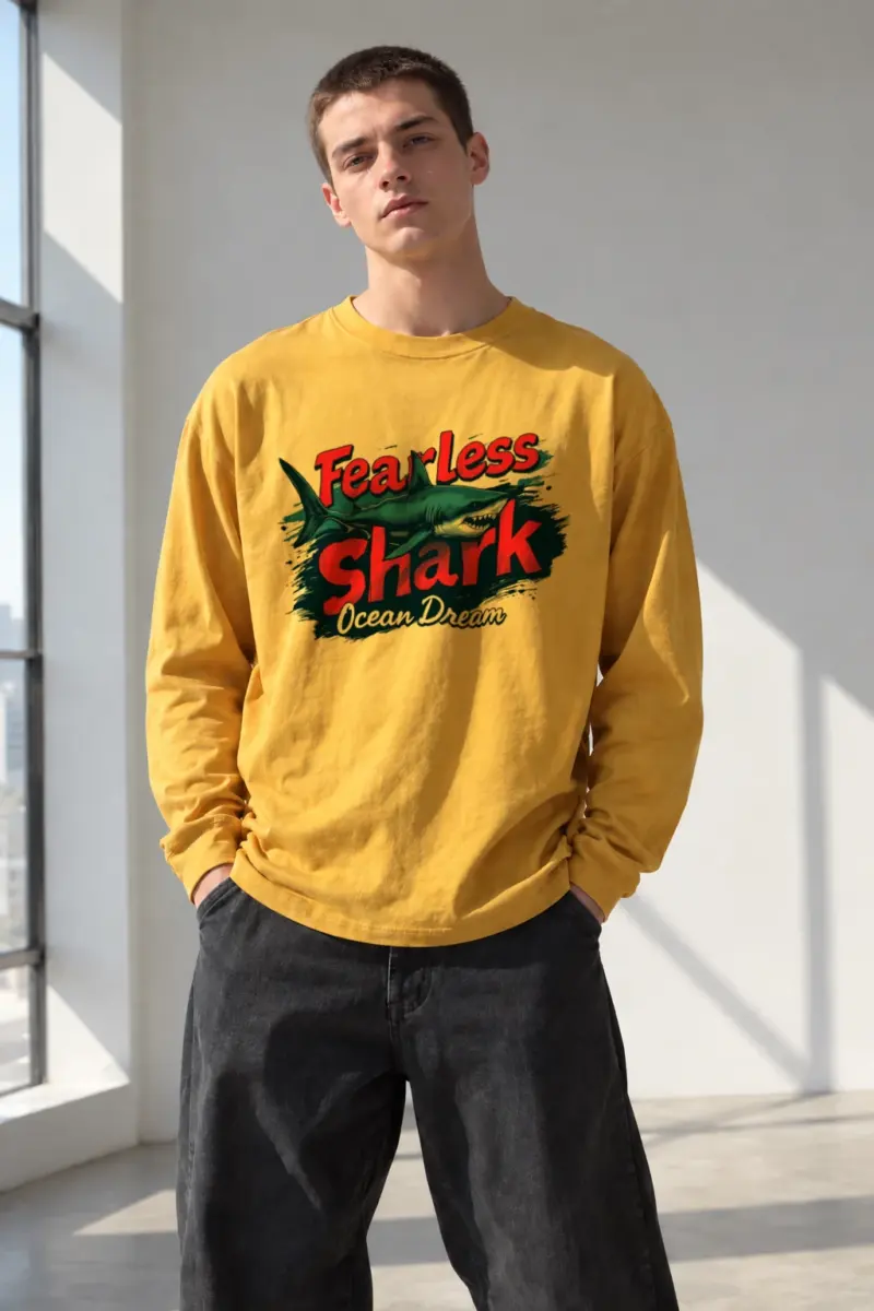 “Fearless Shark” Unisex Longsleeve T-shirt | Gildan 2400