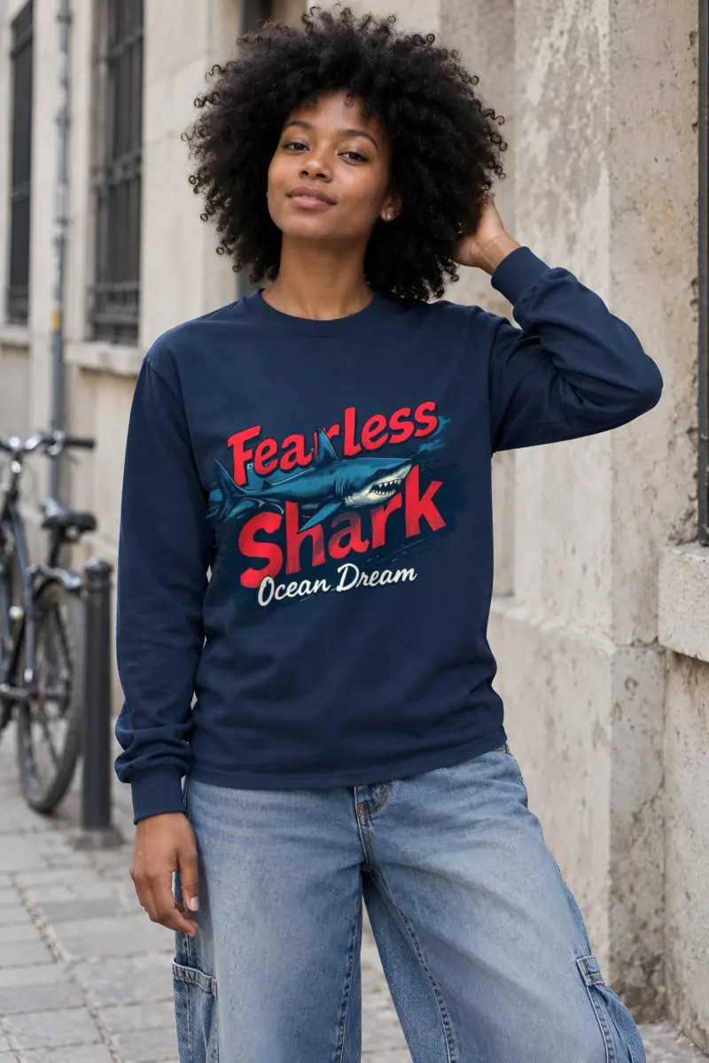 "Fearless Shark" Unisex Longsleeve T-shirt