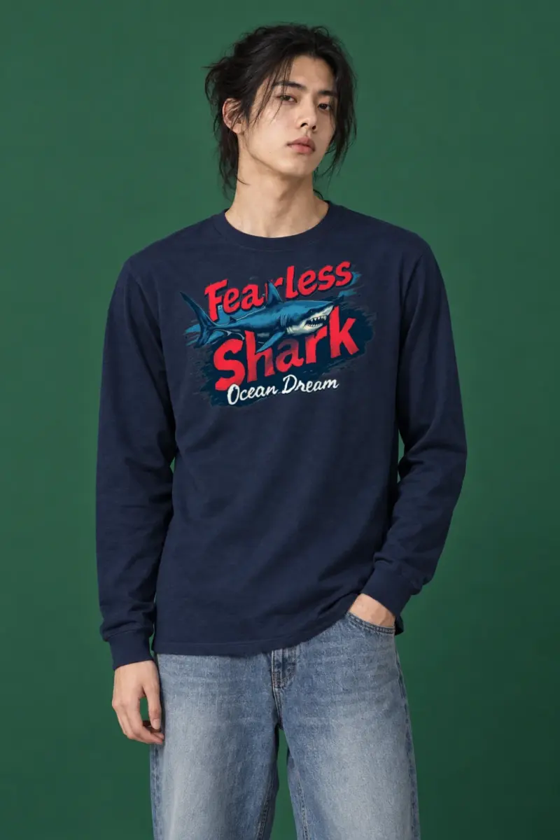 "Fearless Shark" Unisex Longsleeve T-shirt | Gildan 2400