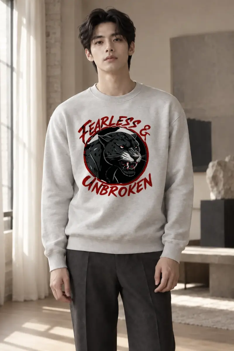 "Fearless & Unbroken" Heavy Blend Unisex Crewneck Sweatshirt | Gildan 18000