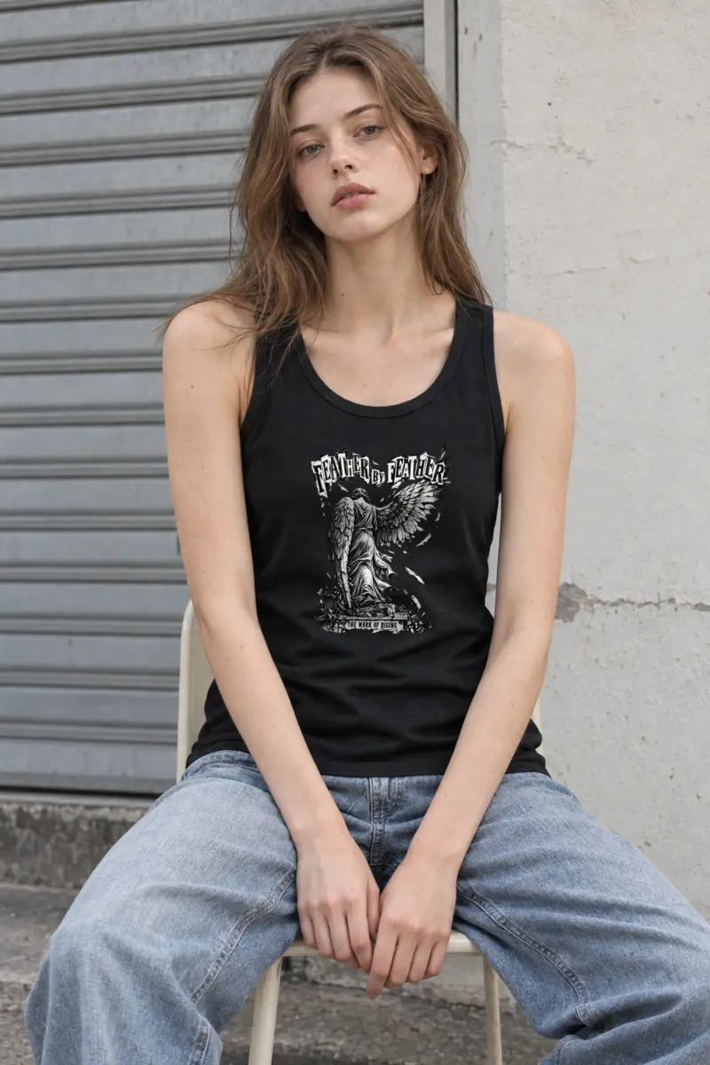 "Feather by Feather the Work of Rising" Unisex Jersey Tank