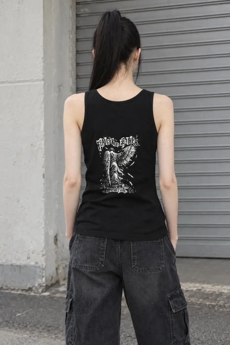 "Feather by Feather the Work of Rising" Unisex Jersey Tank