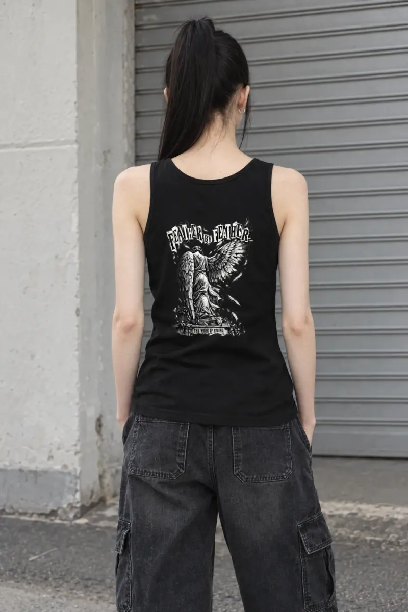 "Feather by Feather the Work of Rising" Unisex Jersey Tank