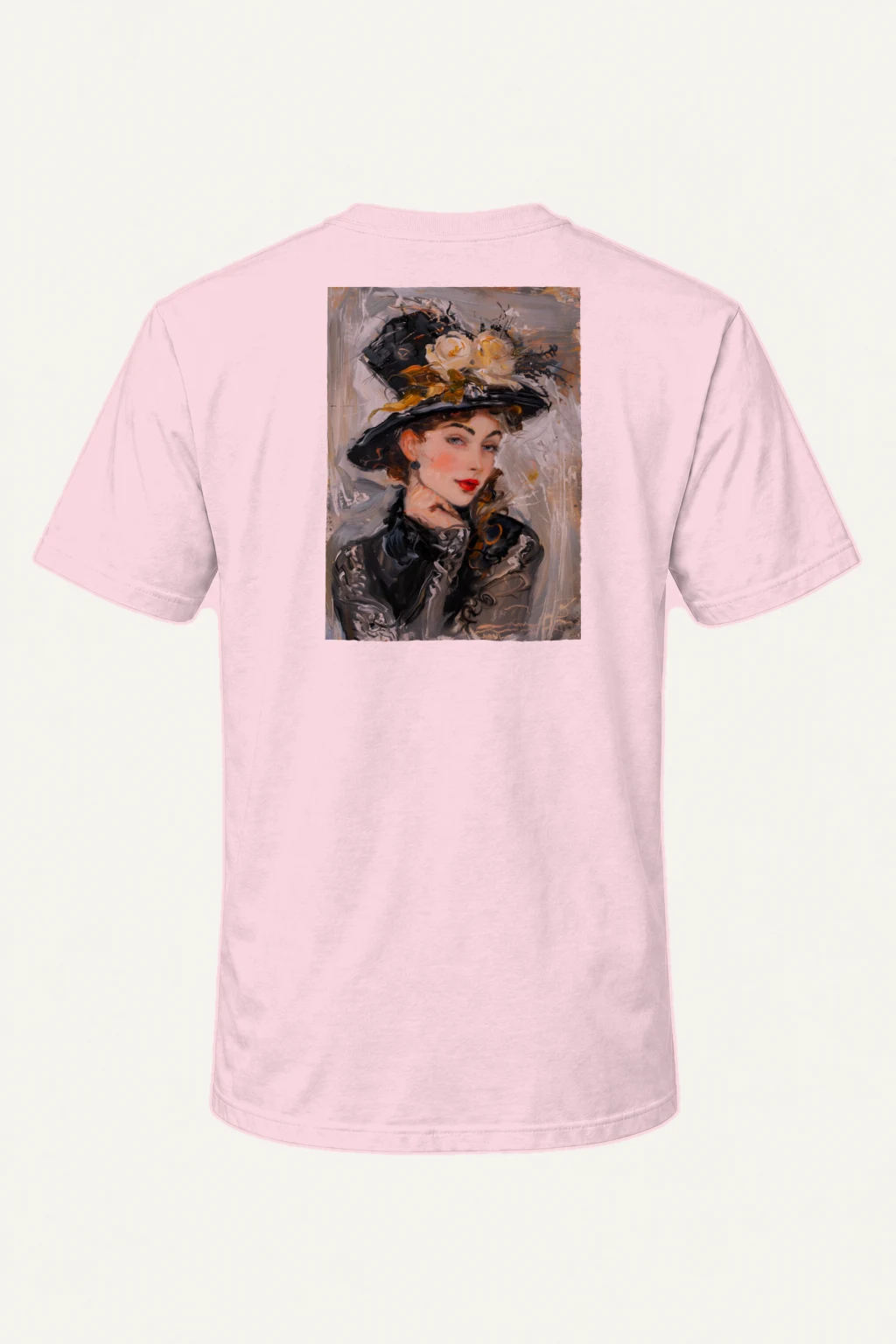 "Feathered Noir Muse" Heavyweight Unisex Crewneck T-shirt | Gildan 5000
