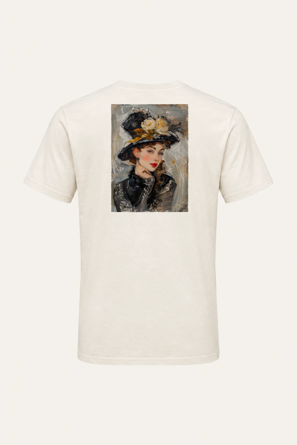 "Feathered Noir Muse" Heavyweight Unisex Crewneck T-shirt | Gildan 5000