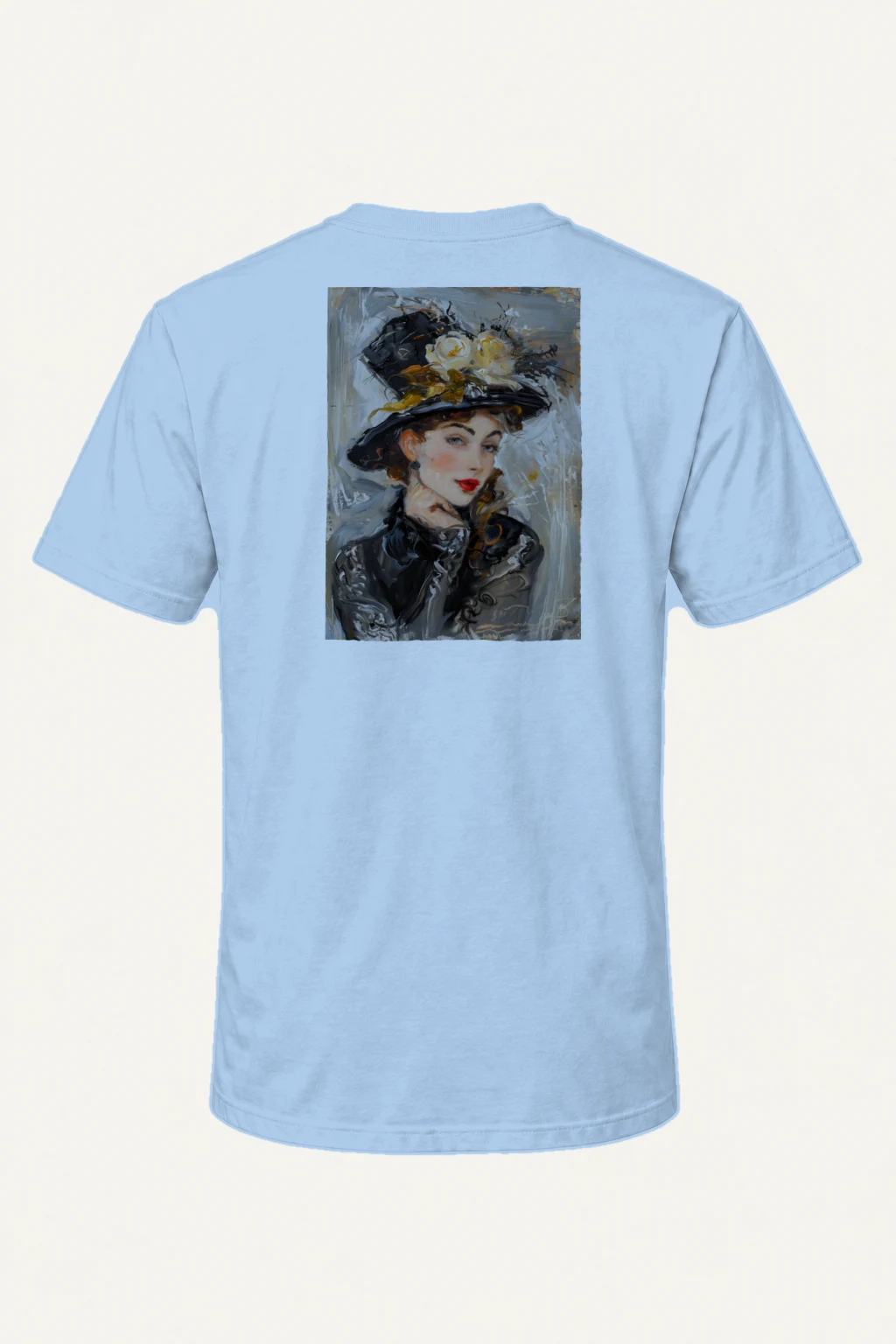 "Feathered Noir Muse" Heavyweight Unisex Crewneck T-shirt | Gildan 5000