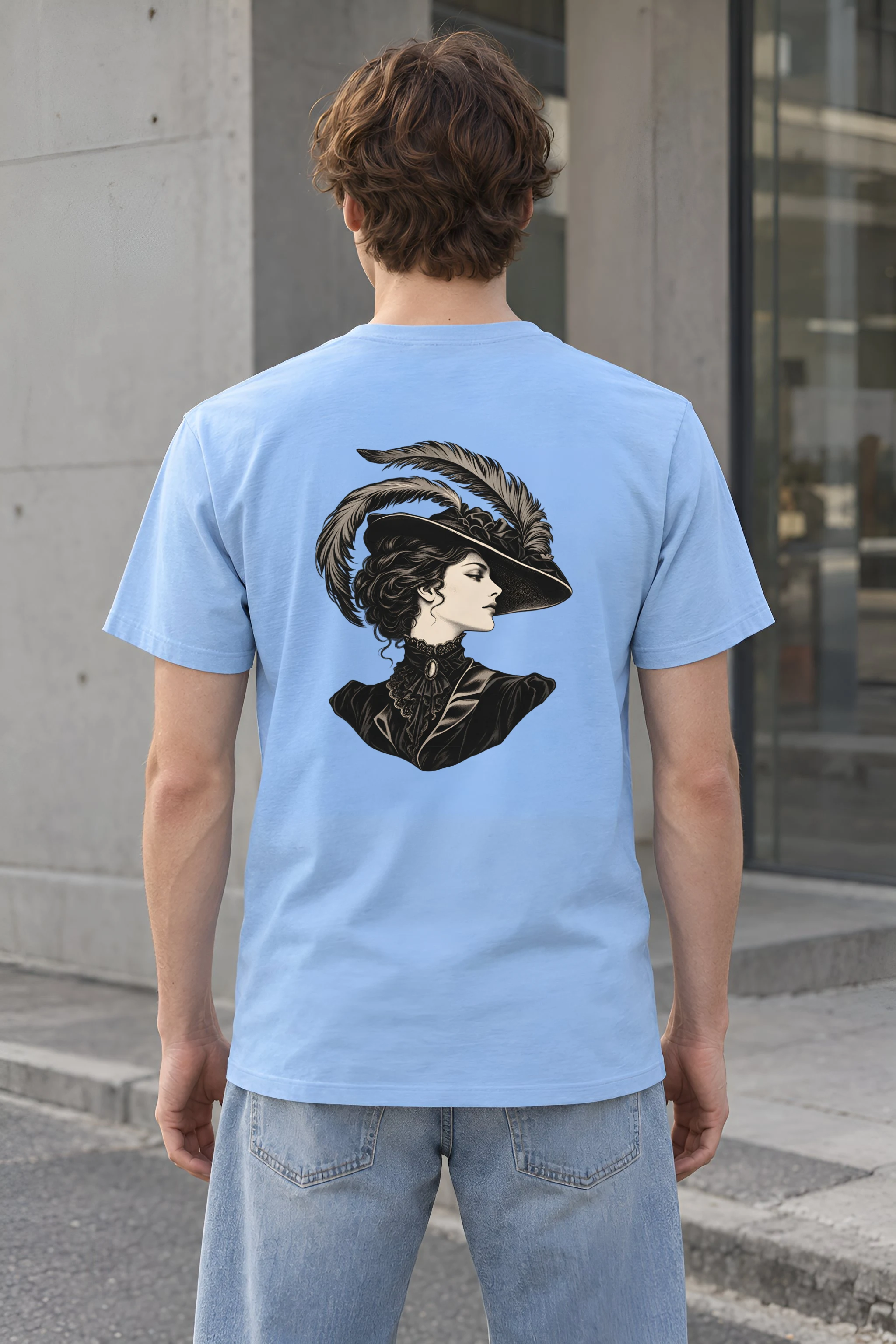 "Feathered Silhouette" Heavyweight Unisex Crewneck T-shirt
