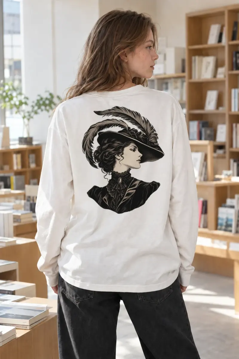 "Feathered Silhouette" Unisex Longsleeve T-shirt | Gildan 2400
