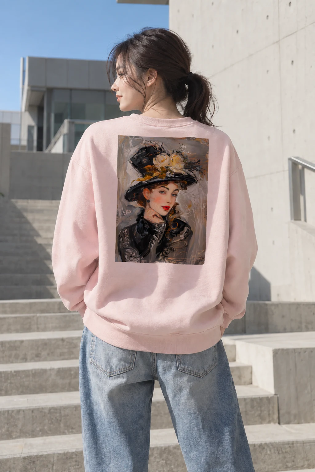 "Feathered Victorian Muse" Heavy Blend Unisex Crewneck Sweatshirt | Gildan 18000
