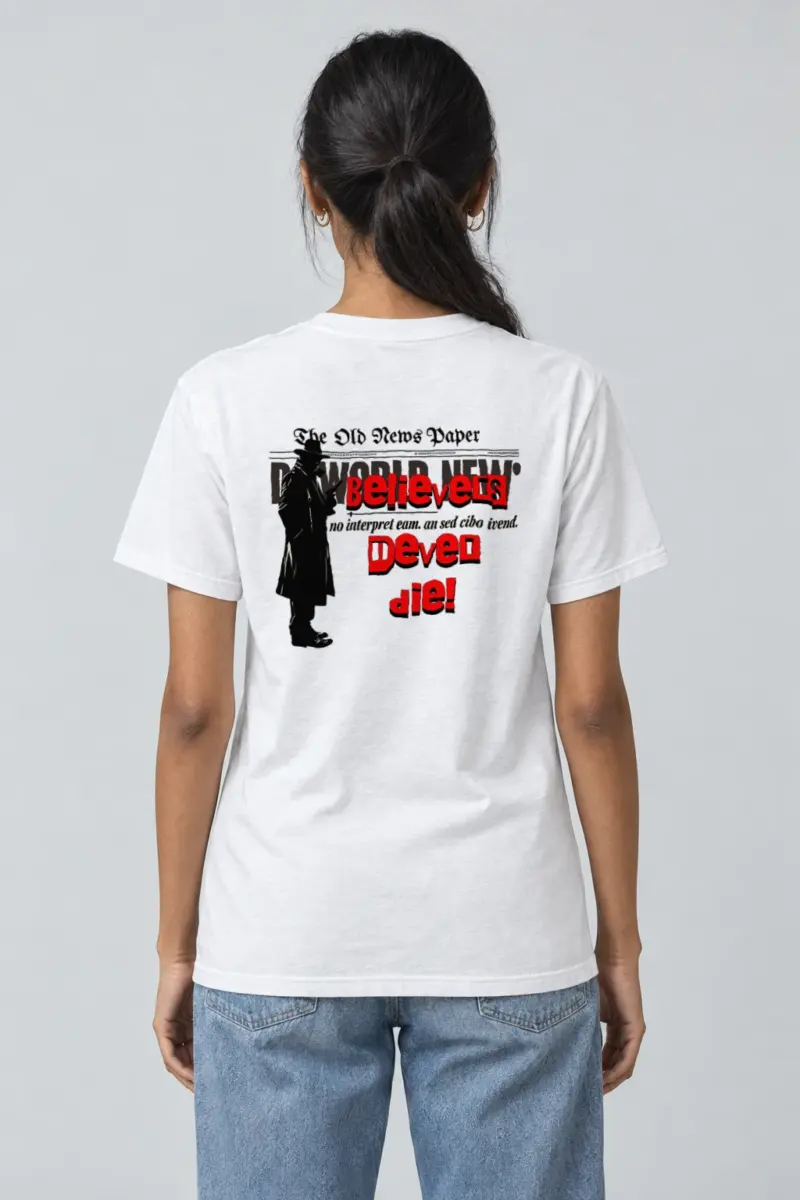 "Fedora Newspaper Reader" Heavyweight Unisex Crewneck T-shirt | Gildan 5000