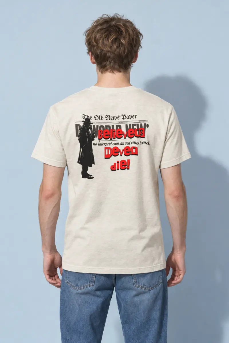 "Fedora Newspaper Reader" Heavyweight Unisex Crewneck T-shirt