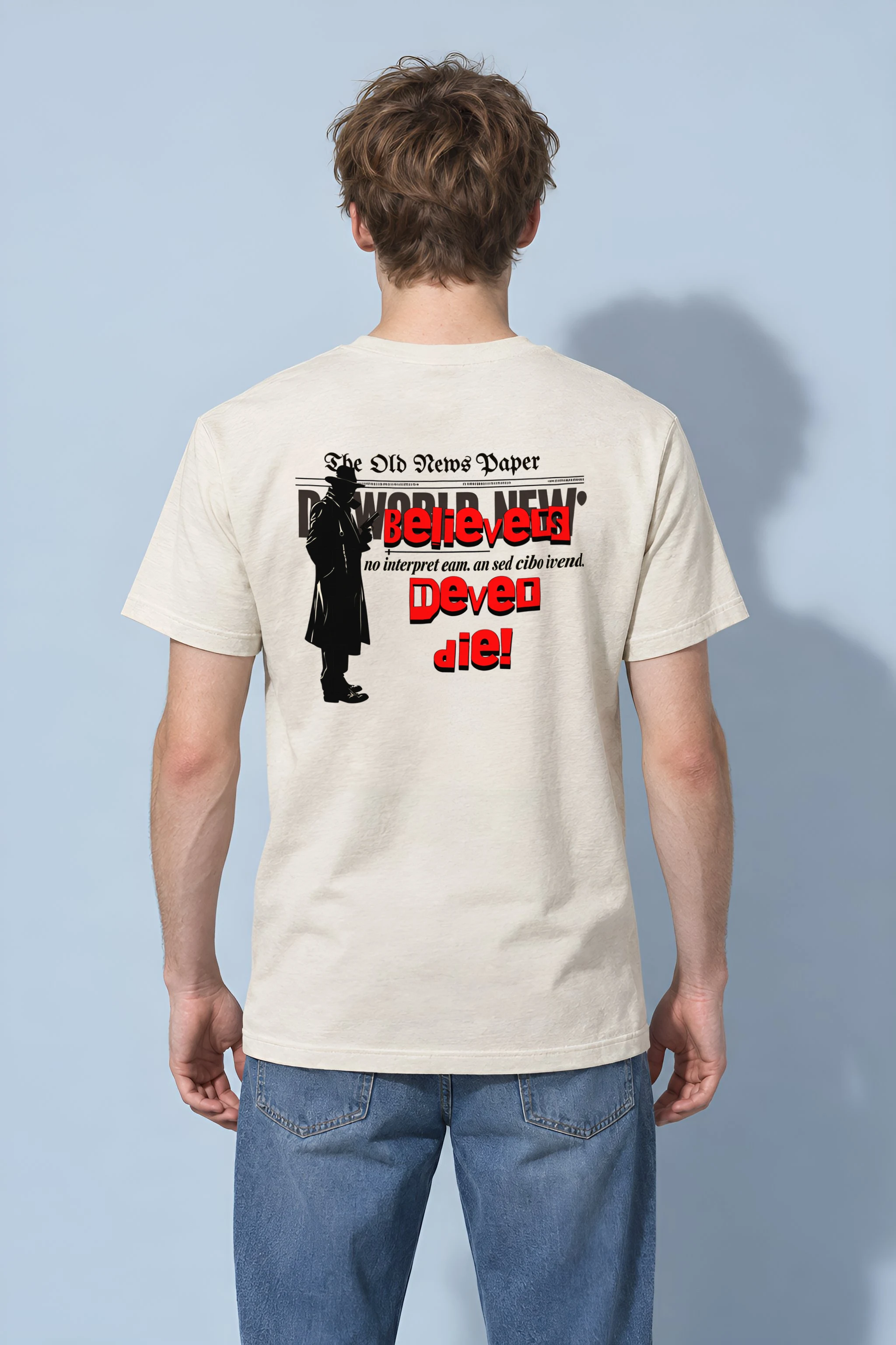 "Fedora Newspaper Reader" Heavyweight Unisex Crewneck T-shirt