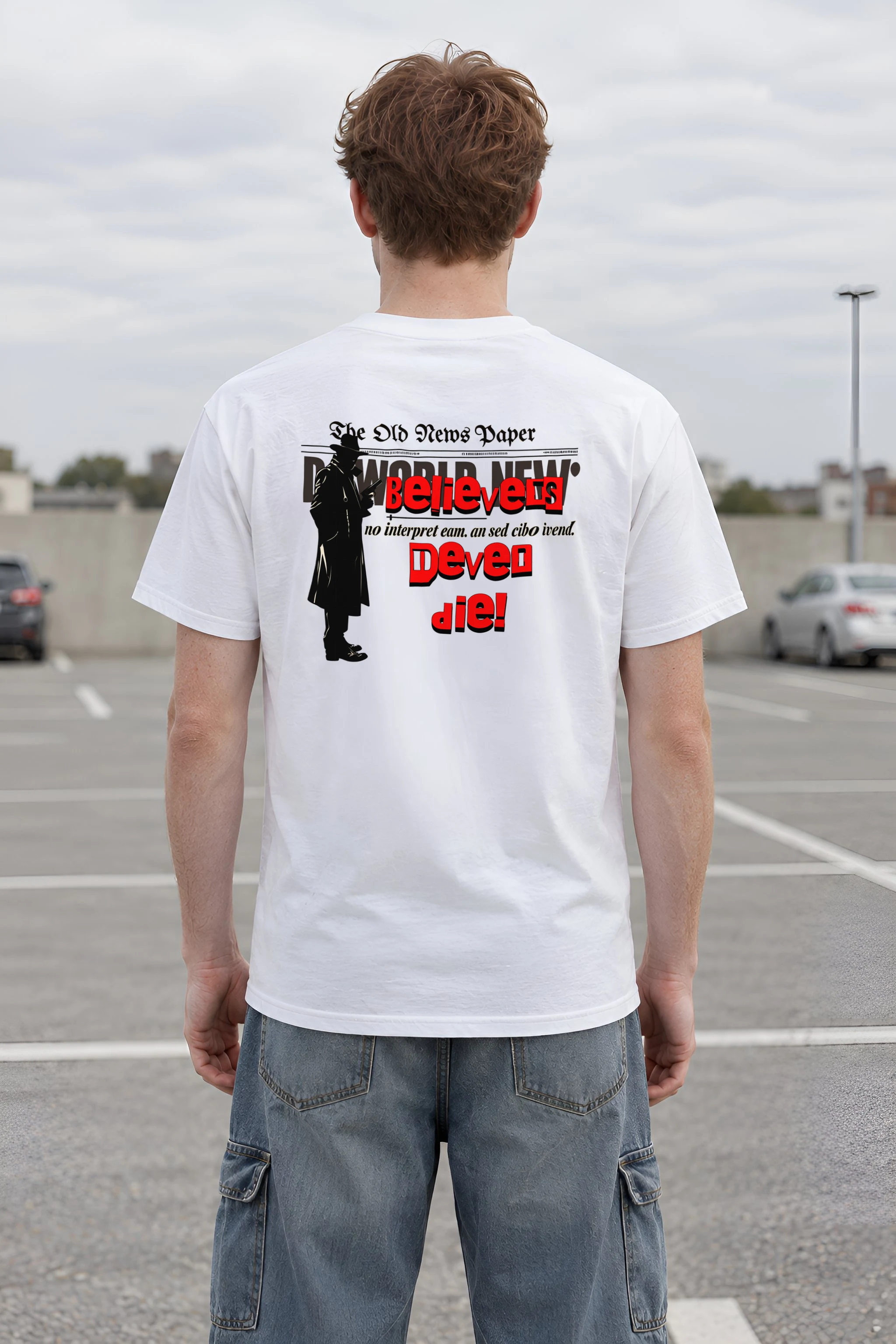"Fedora Newspaper Reader" Heavyweight Unisex Crewneck T-shirt