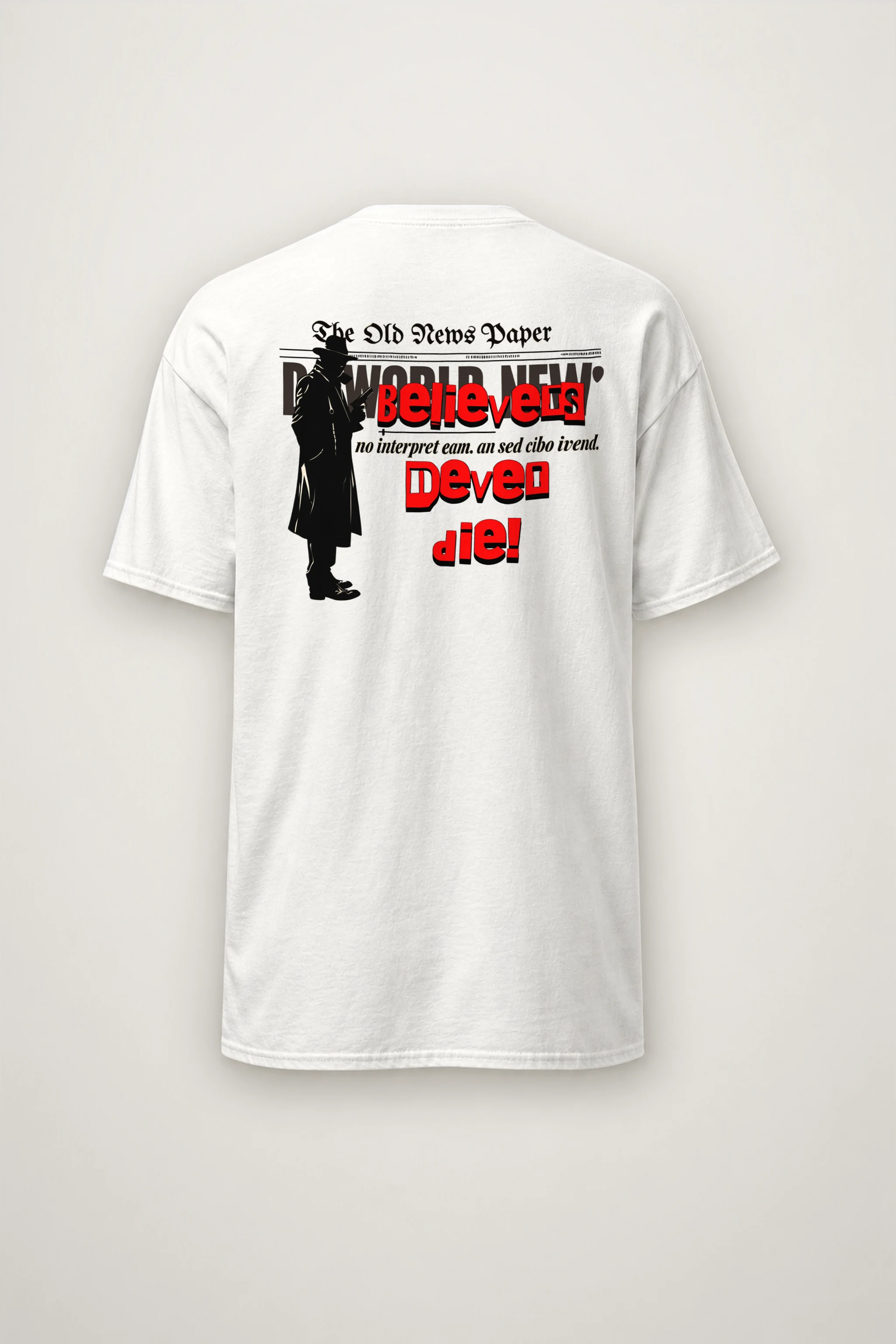 "Fedora Newspaper Reader" Heavyweight Unisex Crewneck T-shirt