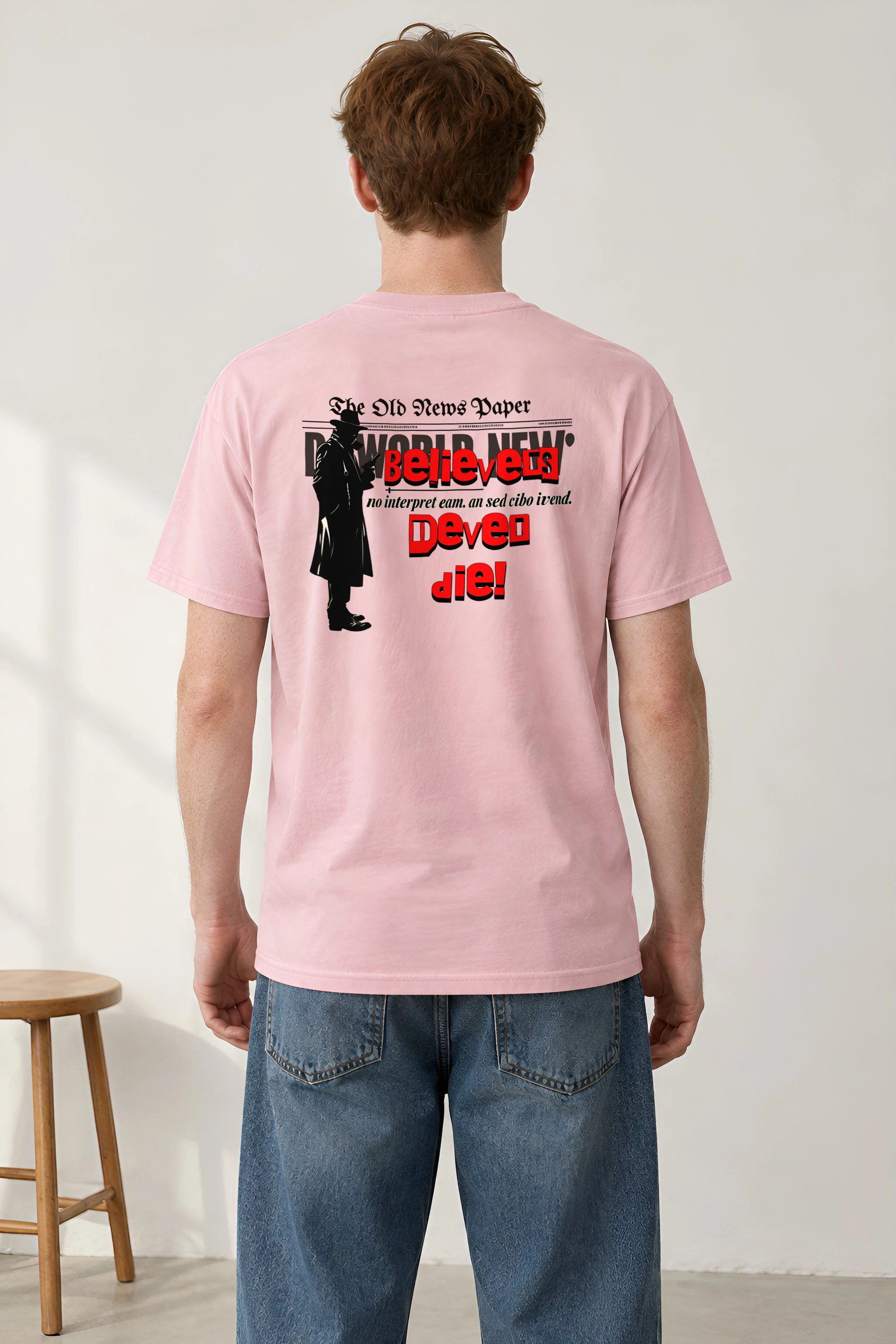"Fedora Newspaper Reader" Heavyweight Unisex Crewneck T-shirt