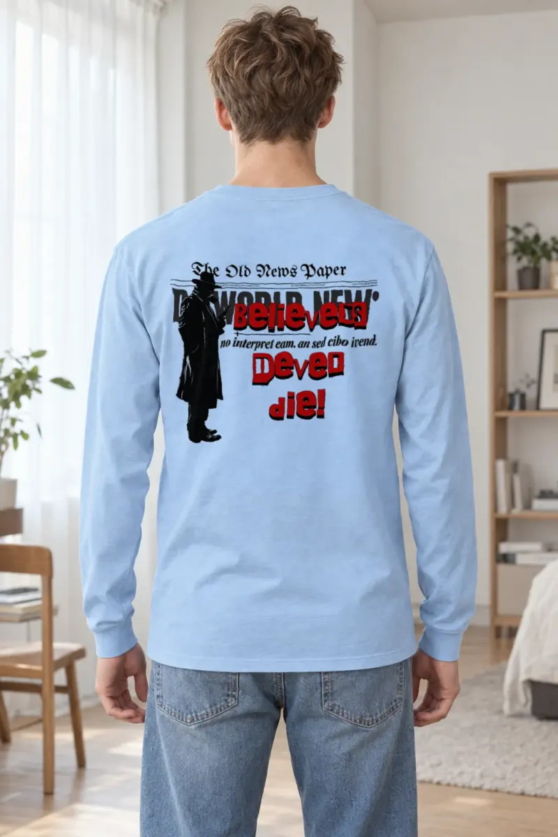 "Fedora Newspaper Reader" Unisex Longsleeve T-shirt