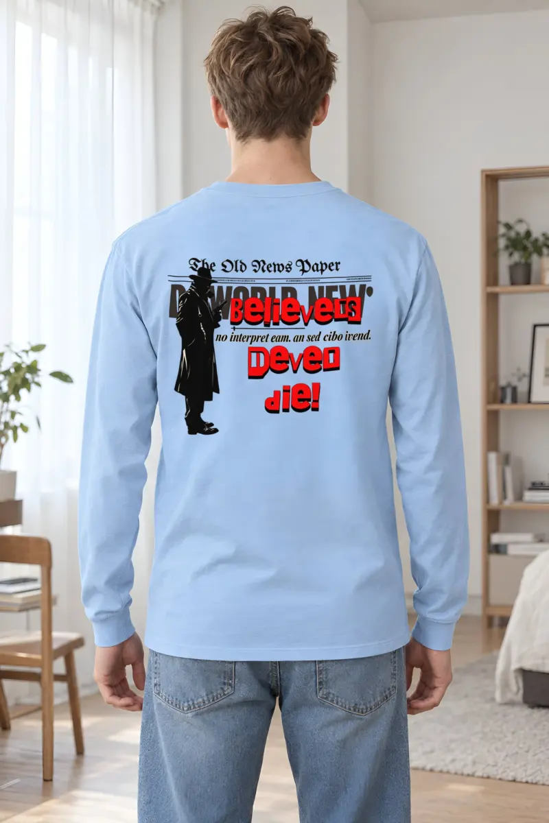 "Fedora Newspaper Reader" Unisex Longsleeve T-shirt
