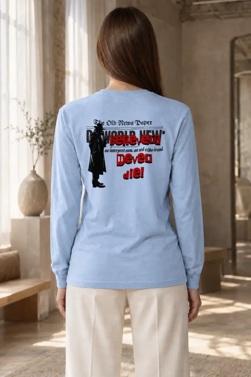 "Fedora Newspaper Reader" Unisex Longsleeve T-shirt