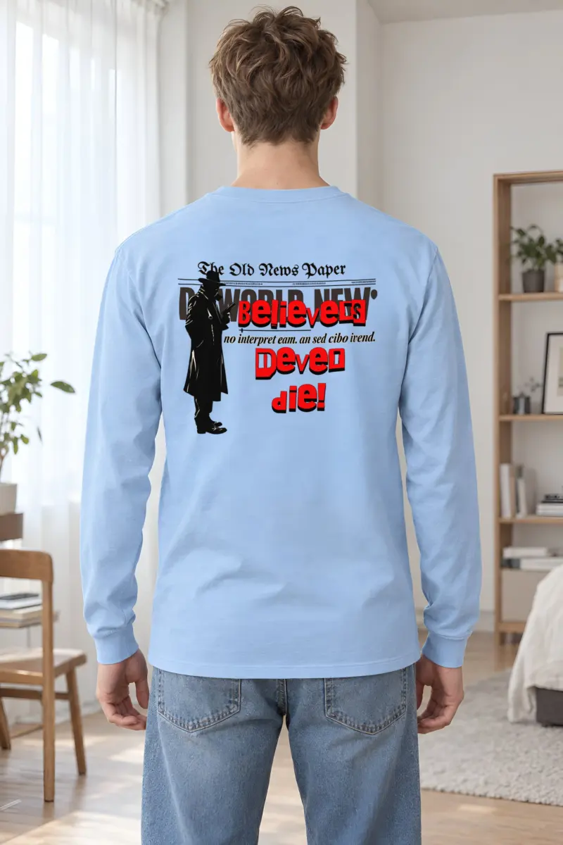 "Fedora Newspaper Reader" Unisex Longsleeve T-shirt