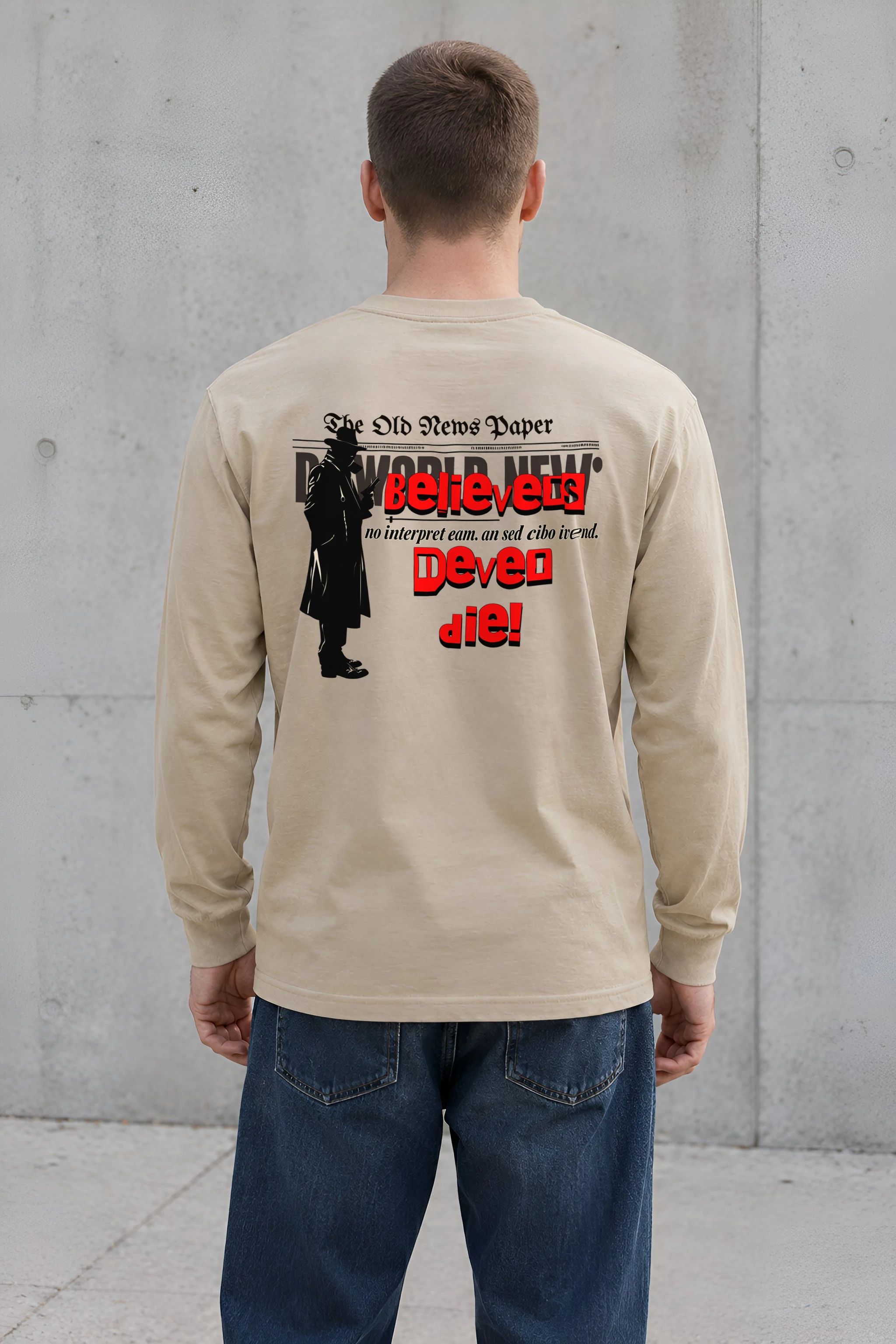 "Fedora Newspaper Reader" Unisex Longsleeve T-shirt