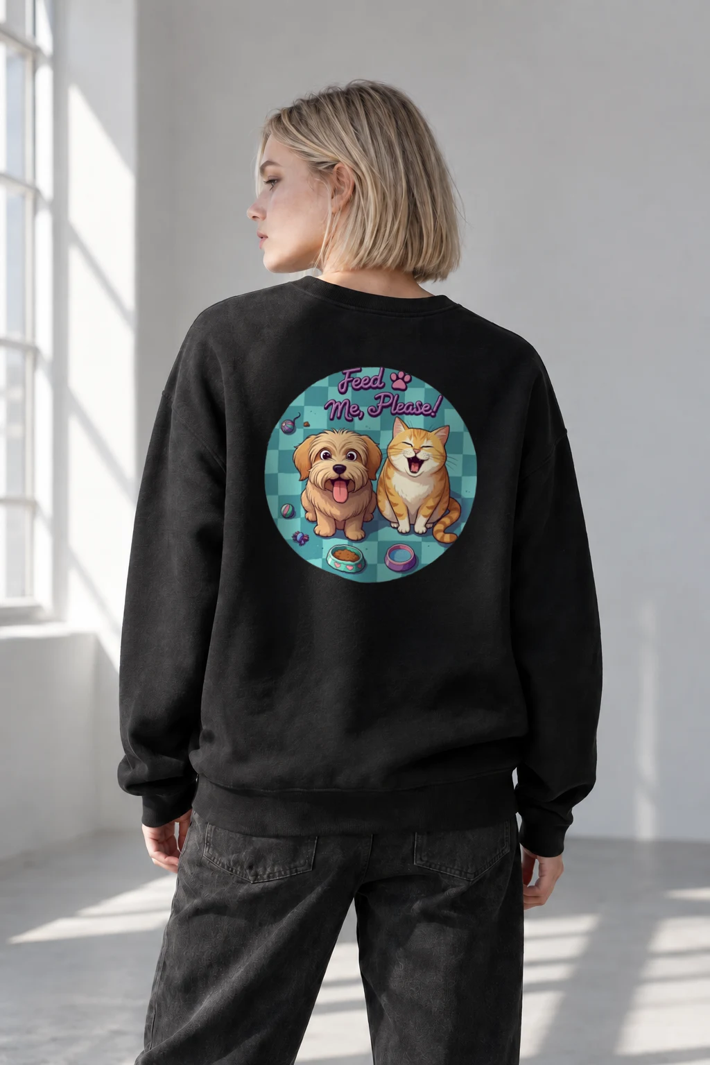"Feed Me, Please!" Heavy Blend Unisex Crewneck Sweatshirt | Gildan 18000