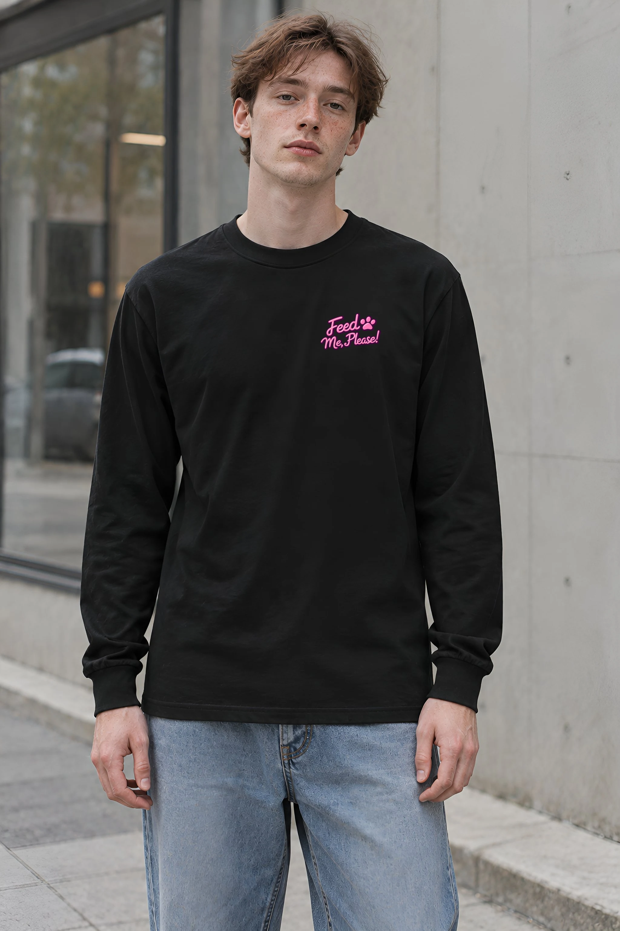 "Feed Me, Please!" Unisex Longsleeve T-shirt