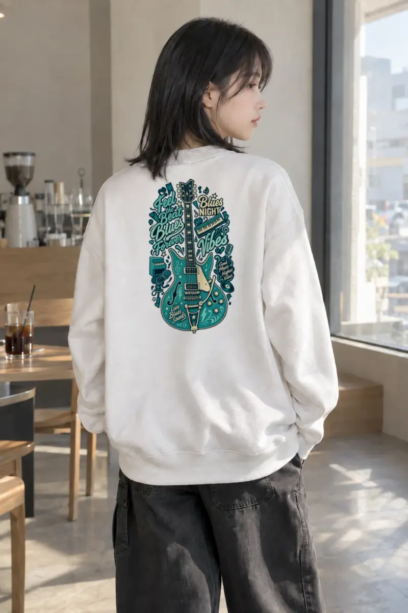 "Feel The Beat Blues" Heavy Blend Unisex Crewneck Sweatshirt | Gildan 18000