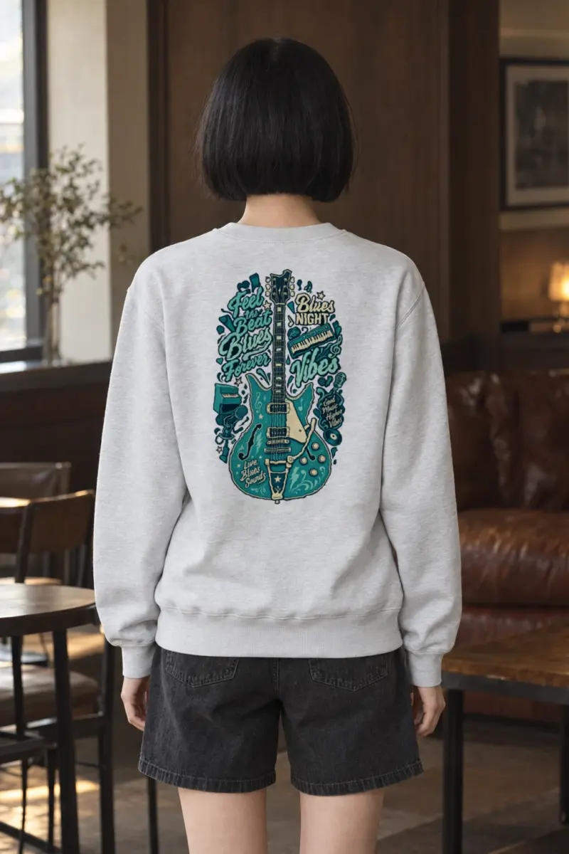 "Feel The Beat Blues" Heavy Blend Unisex Crewneck Sweatshirt | Gildan 18000