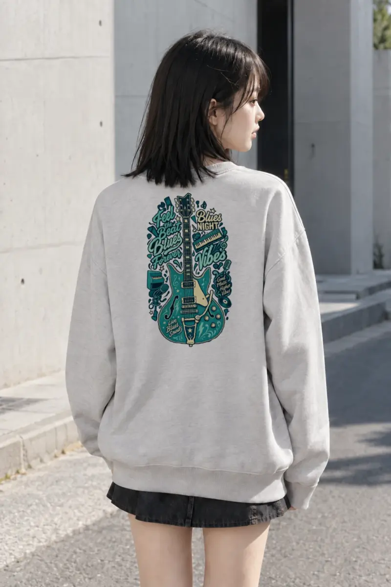 "Feel The Beat Blues" Heavy Blend Unisex Crewneck Sweatshirt | Gildan 18000