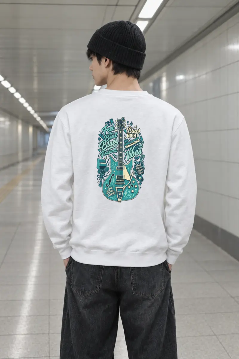 "Feel The Beat Blues" Heavy Blend Unisex Crewneck Sweatshirt