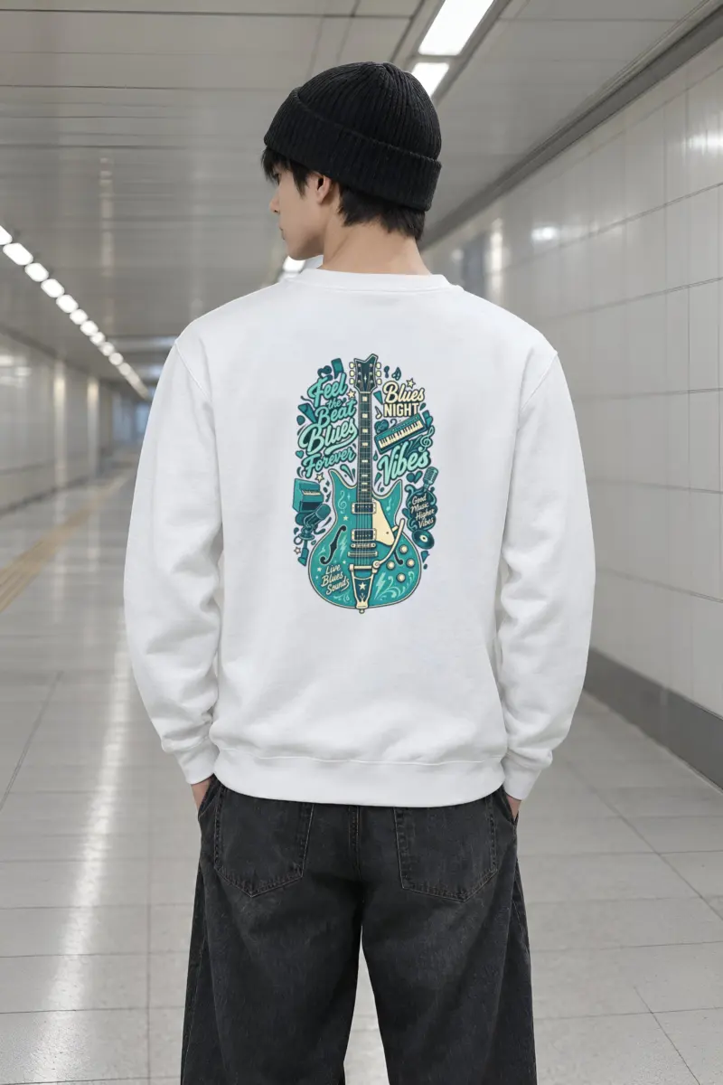 "Feel The Beat Blues" Heavy Blend Unisex Crewneck Sweatshirt