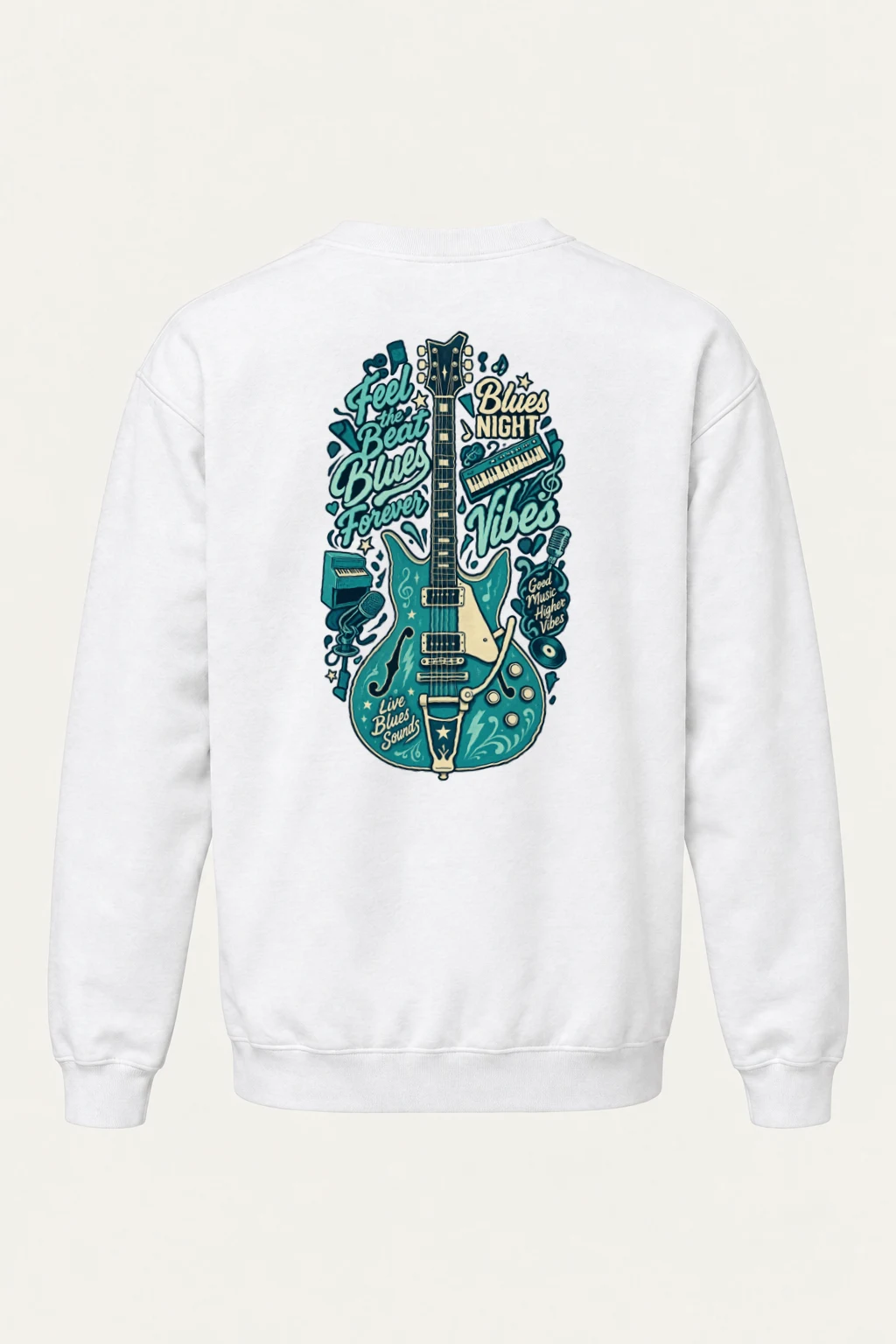 "Feel The Beat Blues" Heavy Blend Unisex Crewneck Sweatshirt | Gildan 18000