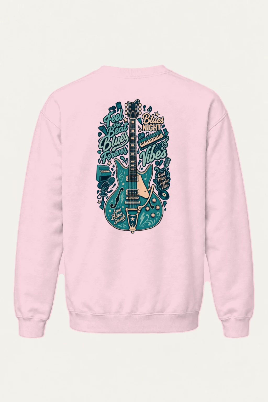 "Feel The Beat Blues" Heavy Blend Unisex Crewneck Sweatshirt | Gildan 18000