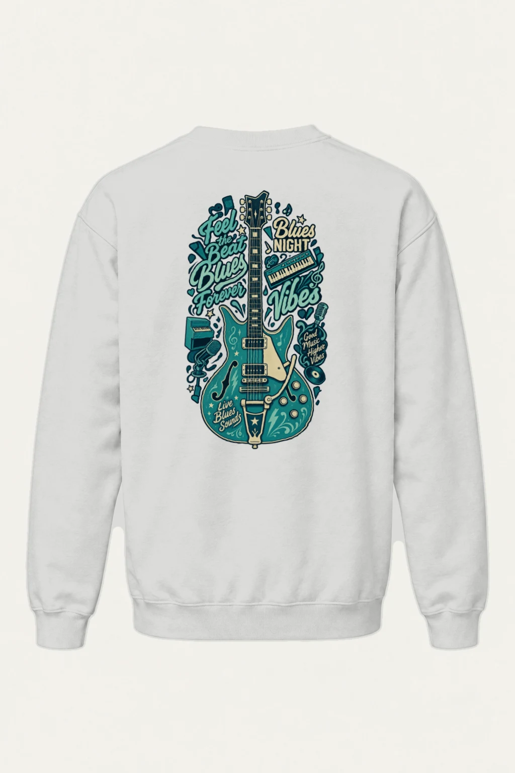 "Feel The Beat Blues" Heavy Blend Unisex Crewneck Sweatshirt | Gildan 18000