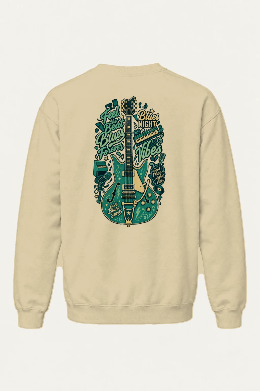 "Feel The Beat Blues" Heavy Blend Unisex Crewneck Sweatshirt | Gildan 18000