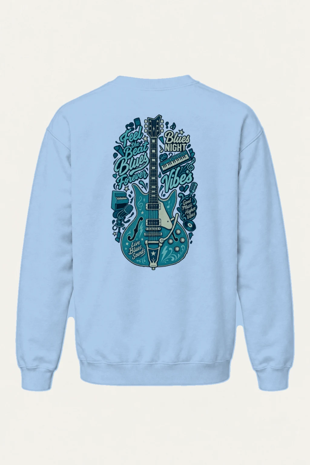 "Feel The Beat Blues" Heavy Blend Unisex Crewneck Sweatshirt | Gildan 18000
