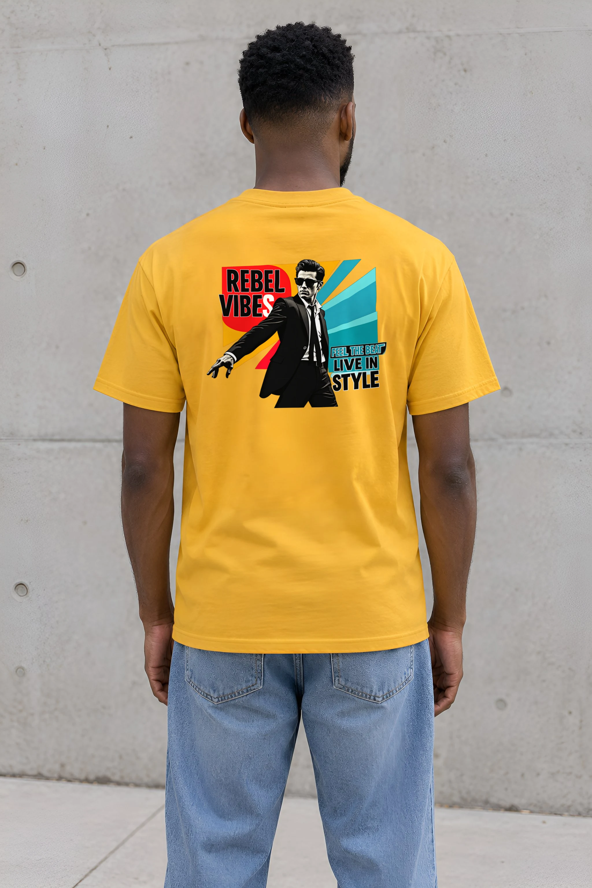 "Feel The Beat" Heavyweight Unisex Crewneck T-shirt