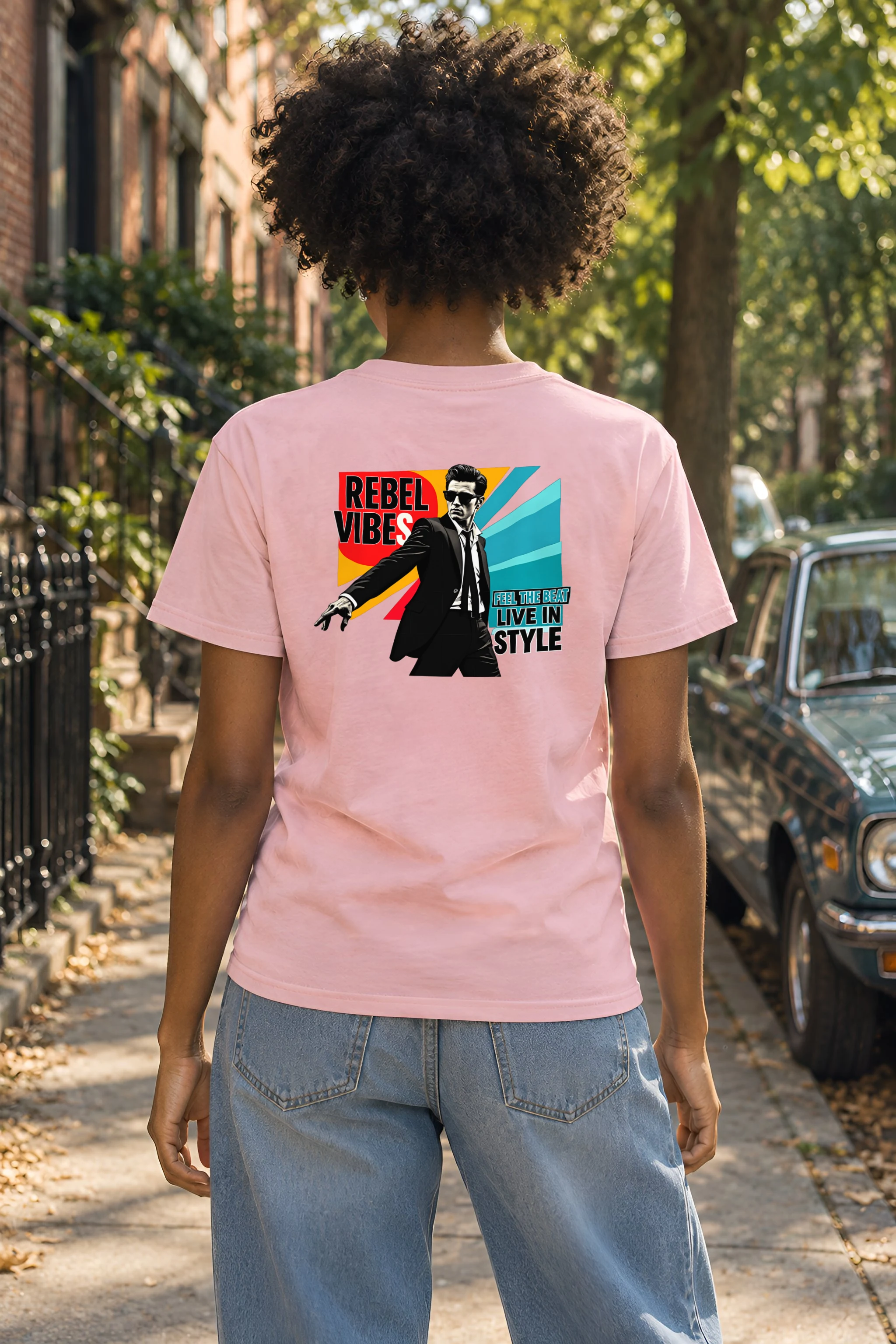"Feel The Beat" Heavyweight Unisex Crewneck T-shirt