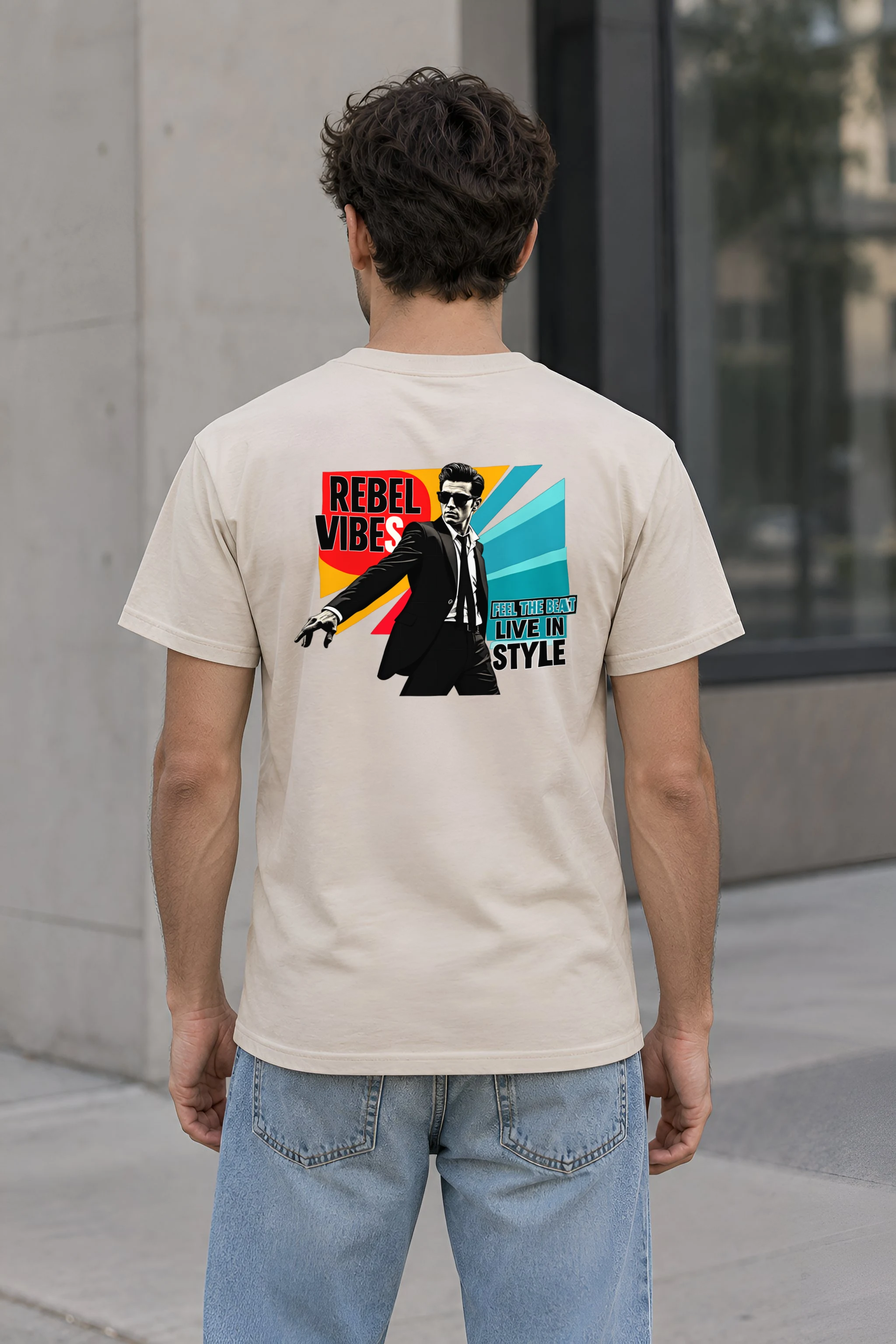 "Feel The Beat" Heavyweight Unisex Crewneck T-shirt