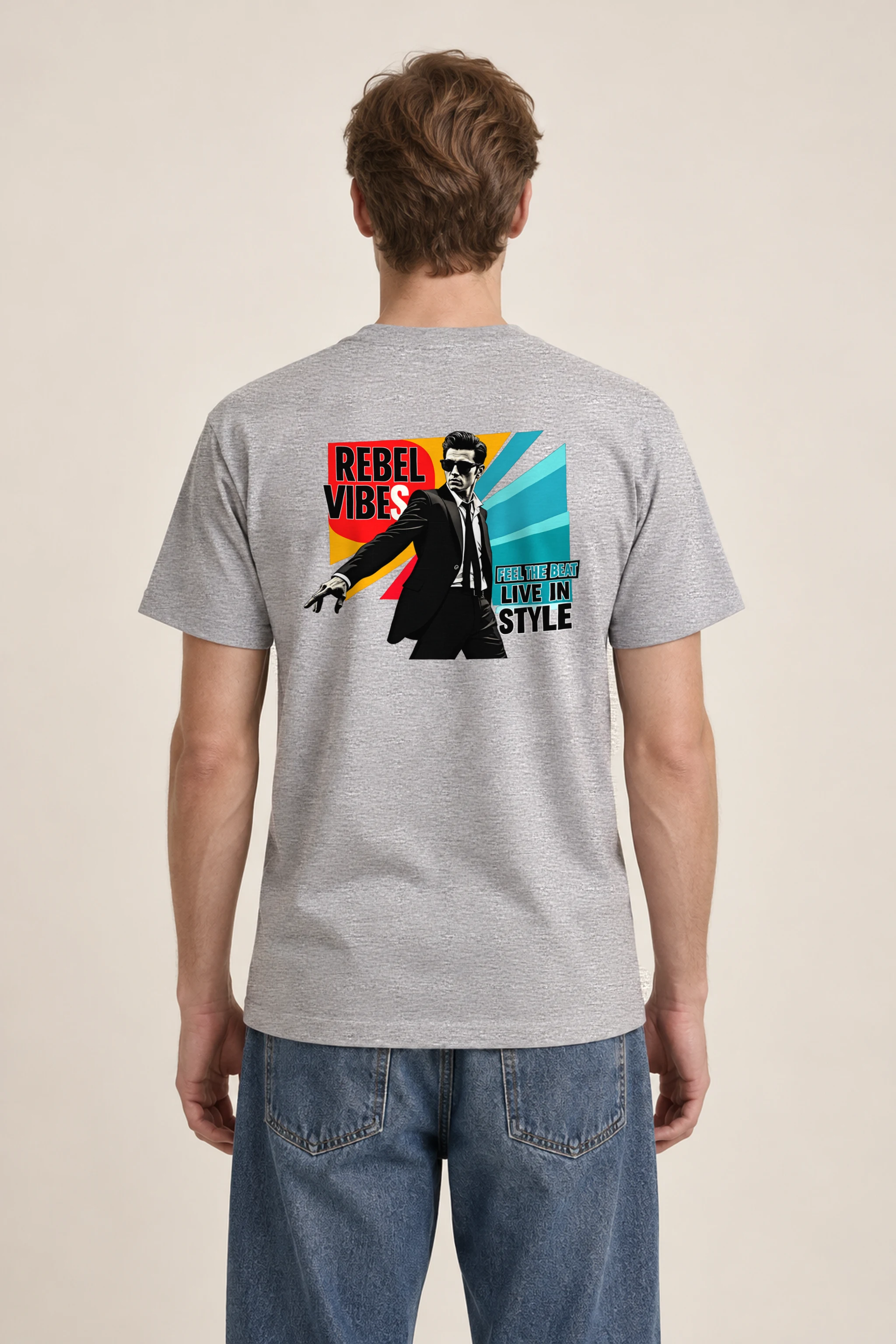 "Feel The Beat" Heavyweight Unisex Crewneck T-shirt