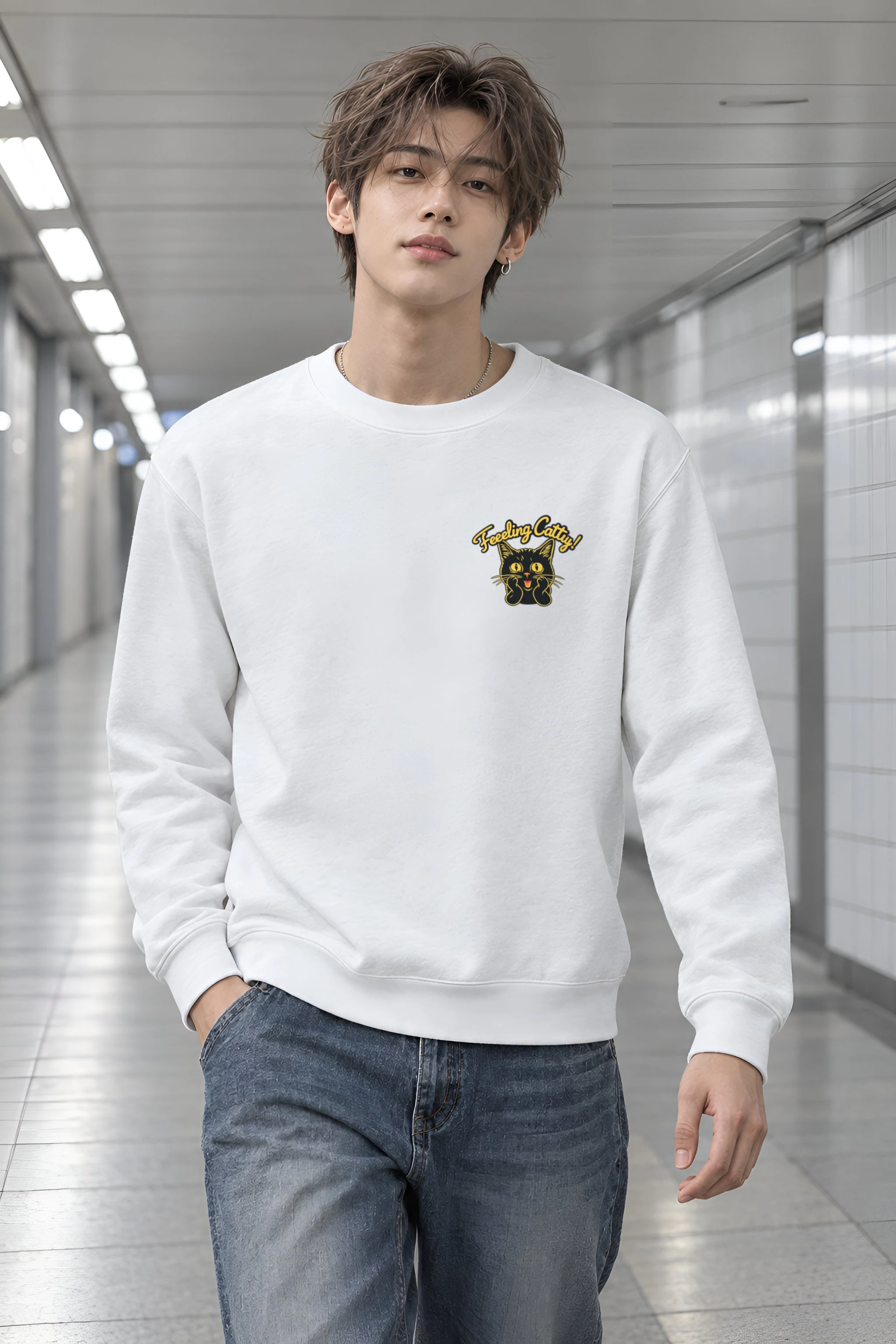 "Feeling Catty" Heavy Blend Unisex Crewneck Sweatshirt