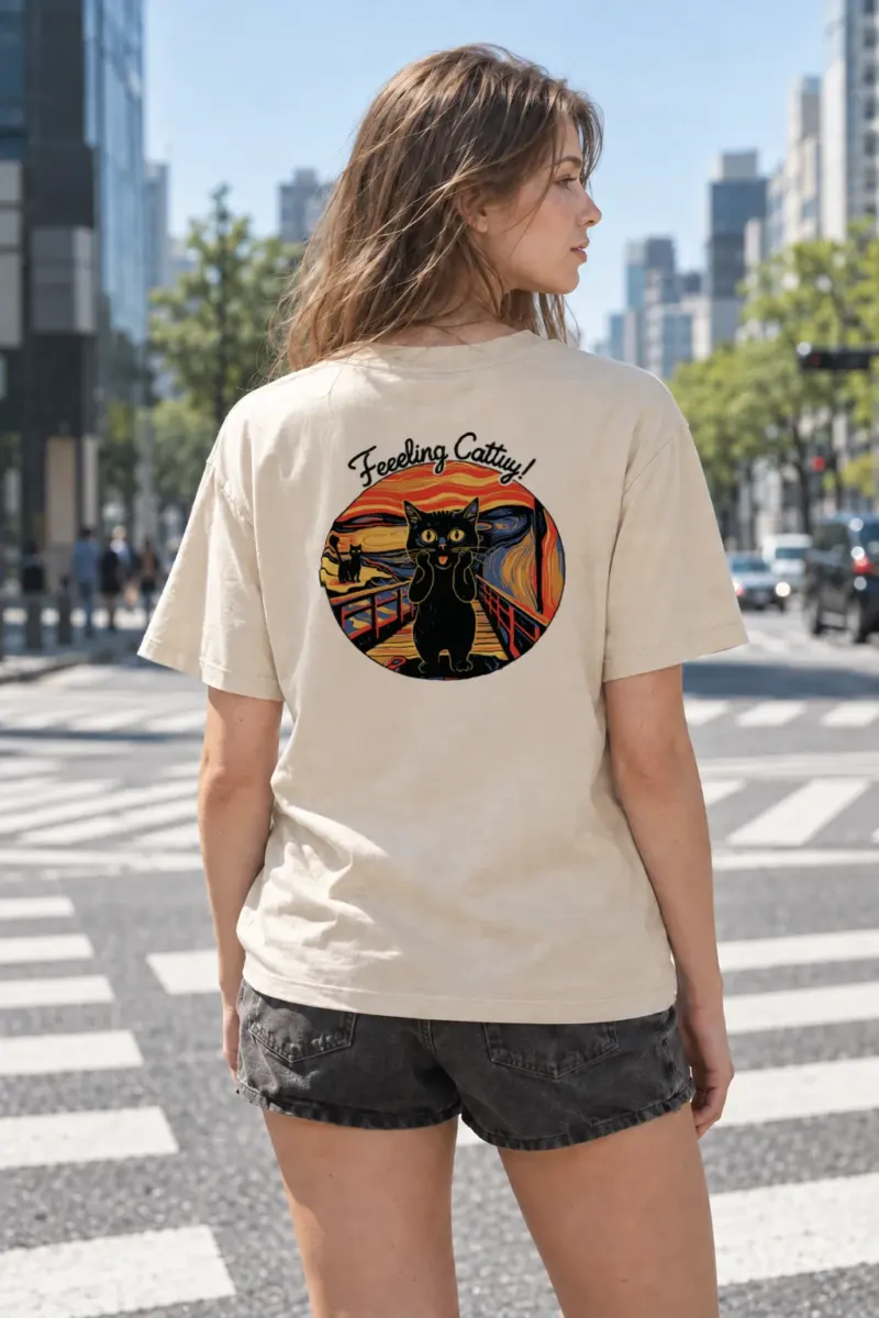 “Feeling Catty” Heavyweight Unisex Crewneck T-shirt | Gildan 5000