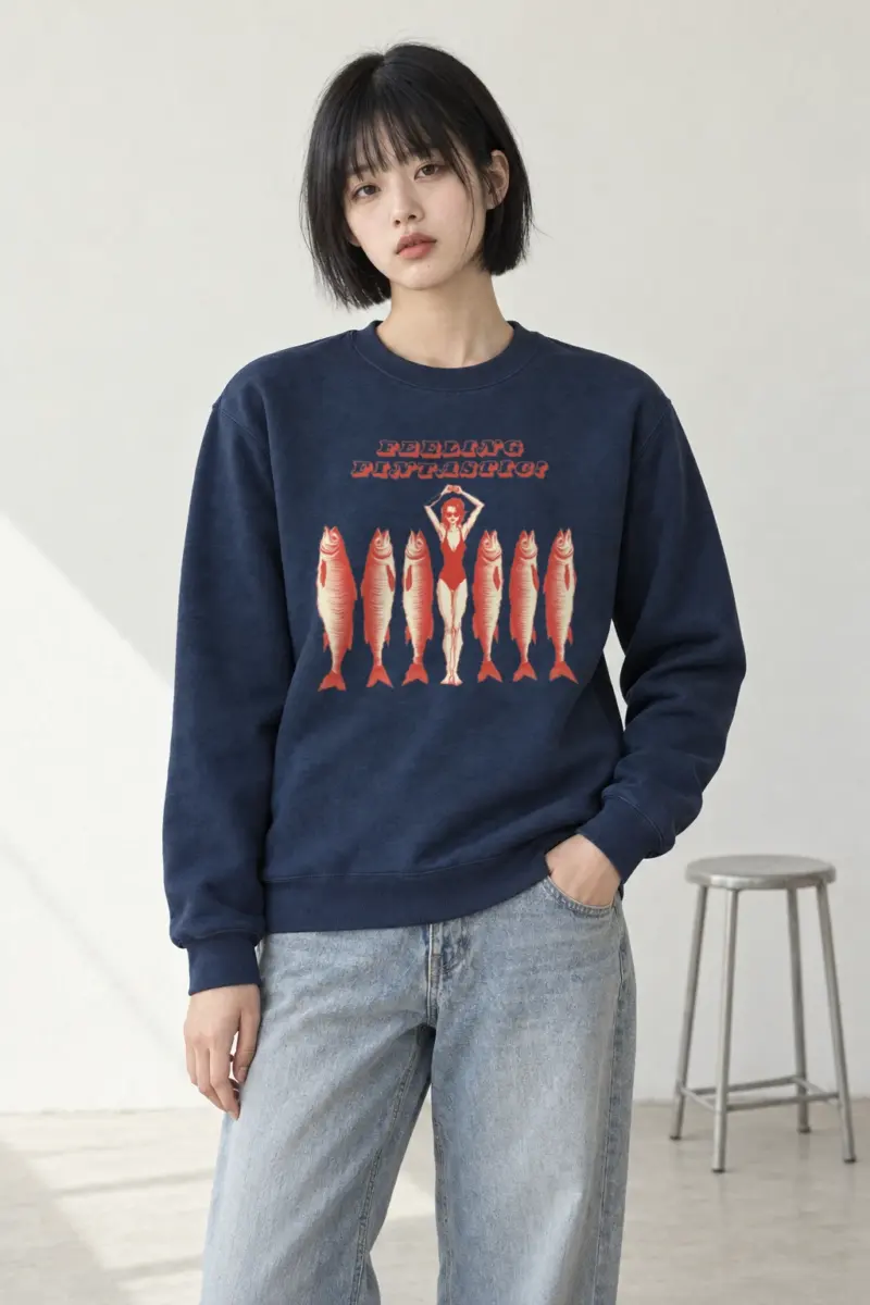 "Feeling Fintastic" Heavy Blend Unisex Crewneck Sweatshirt | Gildan 18000