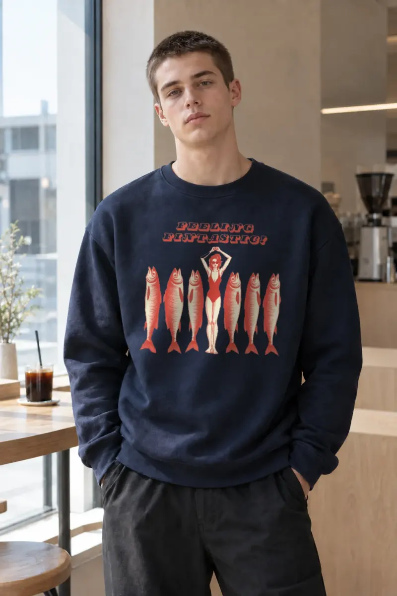"Feeling Fintastic" Heavy Blend Unisex Crewneck Sweatshirt | Gildan 18000