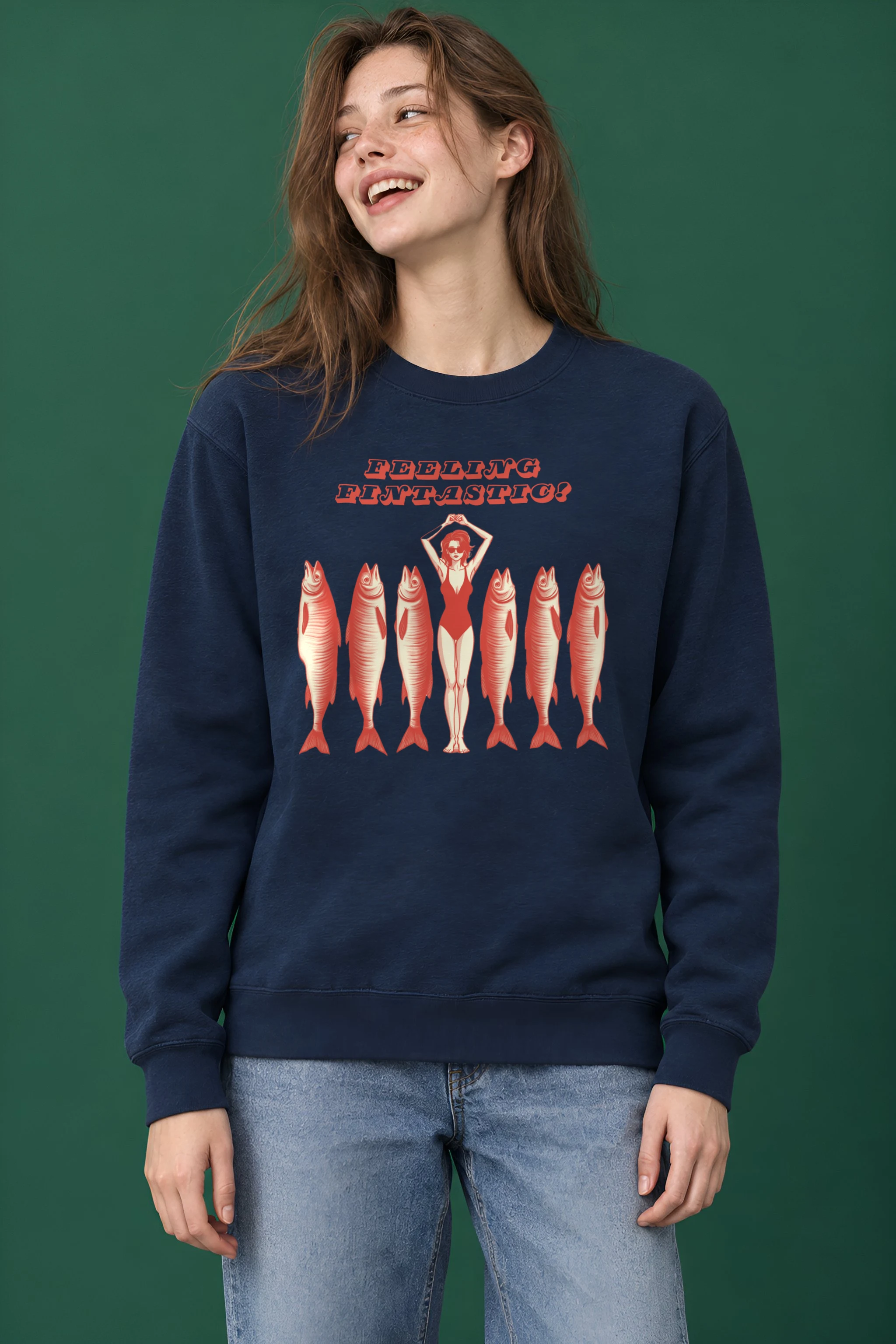"Feeling Fintastic" 1 Crewneck Sweatshirt