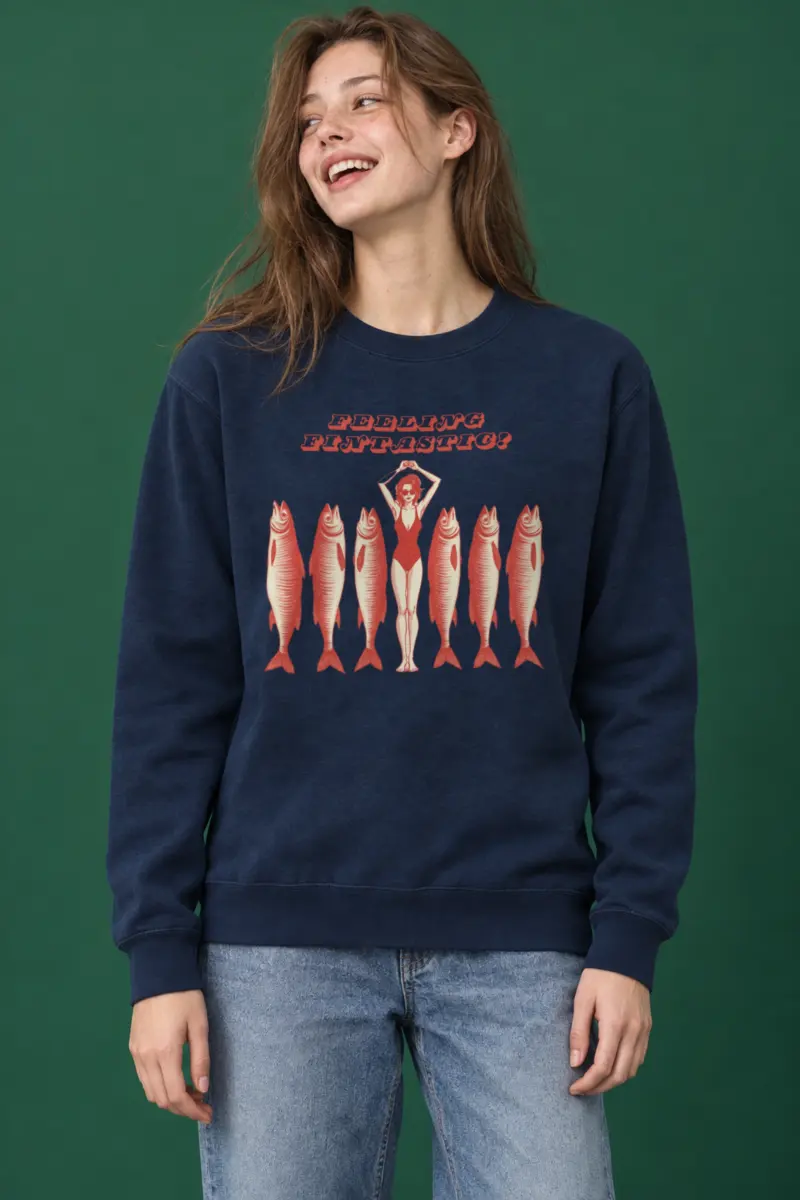 "Feeling Fintastic" Heavy Blend Unisex Crewneck Sweatshirt