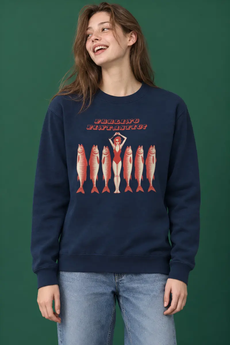 "Feeling Fintastic" Heavy Blend Unisex Crewneck Sweatshirt