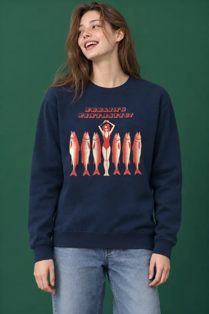 "Feeling Fintastic" Heavy Blend Unisex Crewneck Sweatshirt